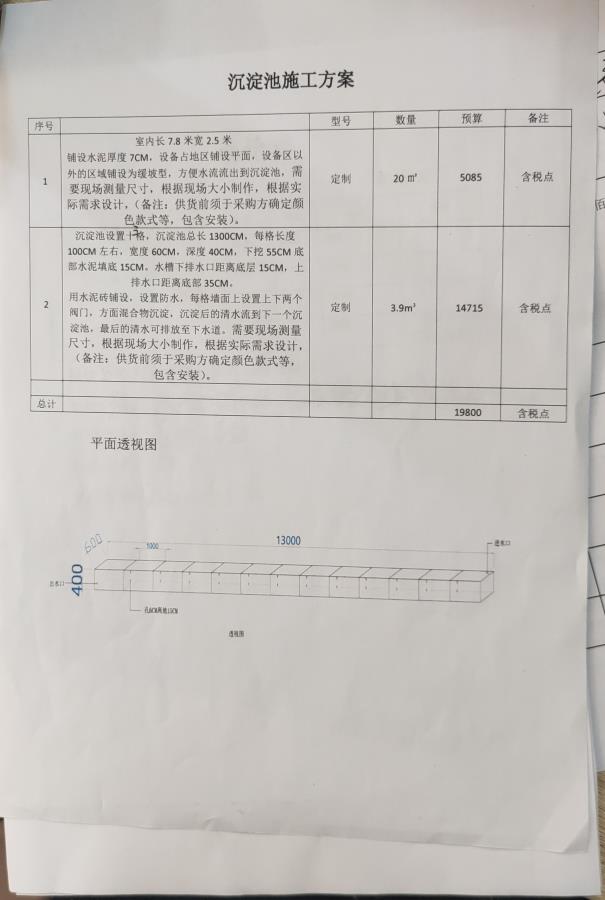 艺术设计专业石料加工水粉混合物沉淀池建设方案公示